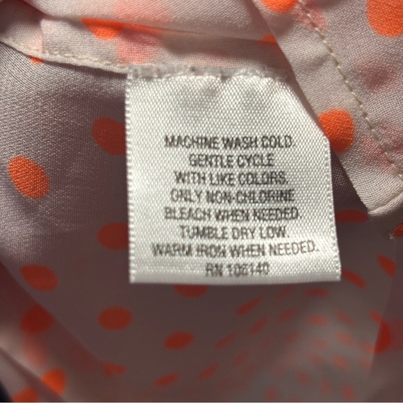 3/$15 Bar III Women's Orange Polka Dot Sleeveless semi sheer Top size M - Picture 7 of 8